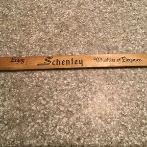 Vintage Schenley Whiskies & Wisconsin Fishing Laws Ruler - 1955 - Wooden Ruler